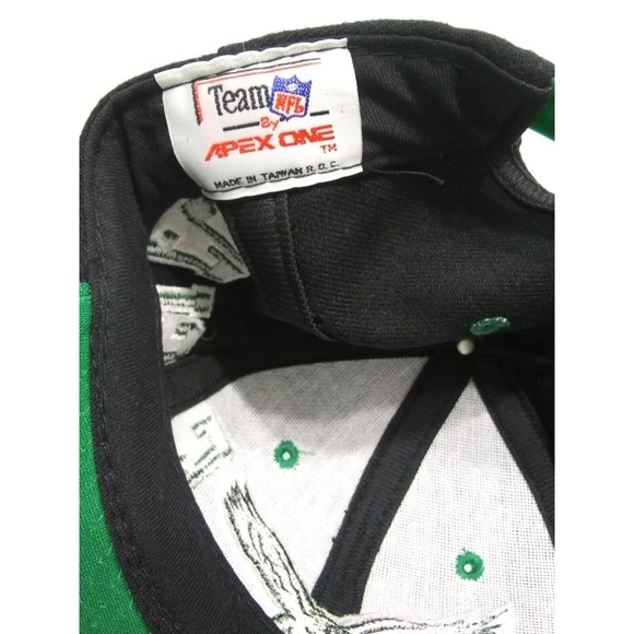 Philadelphia Eagles Apex One Snapback Vintage 90s Hat Cap NFL Black Green - Picture 9 of 11